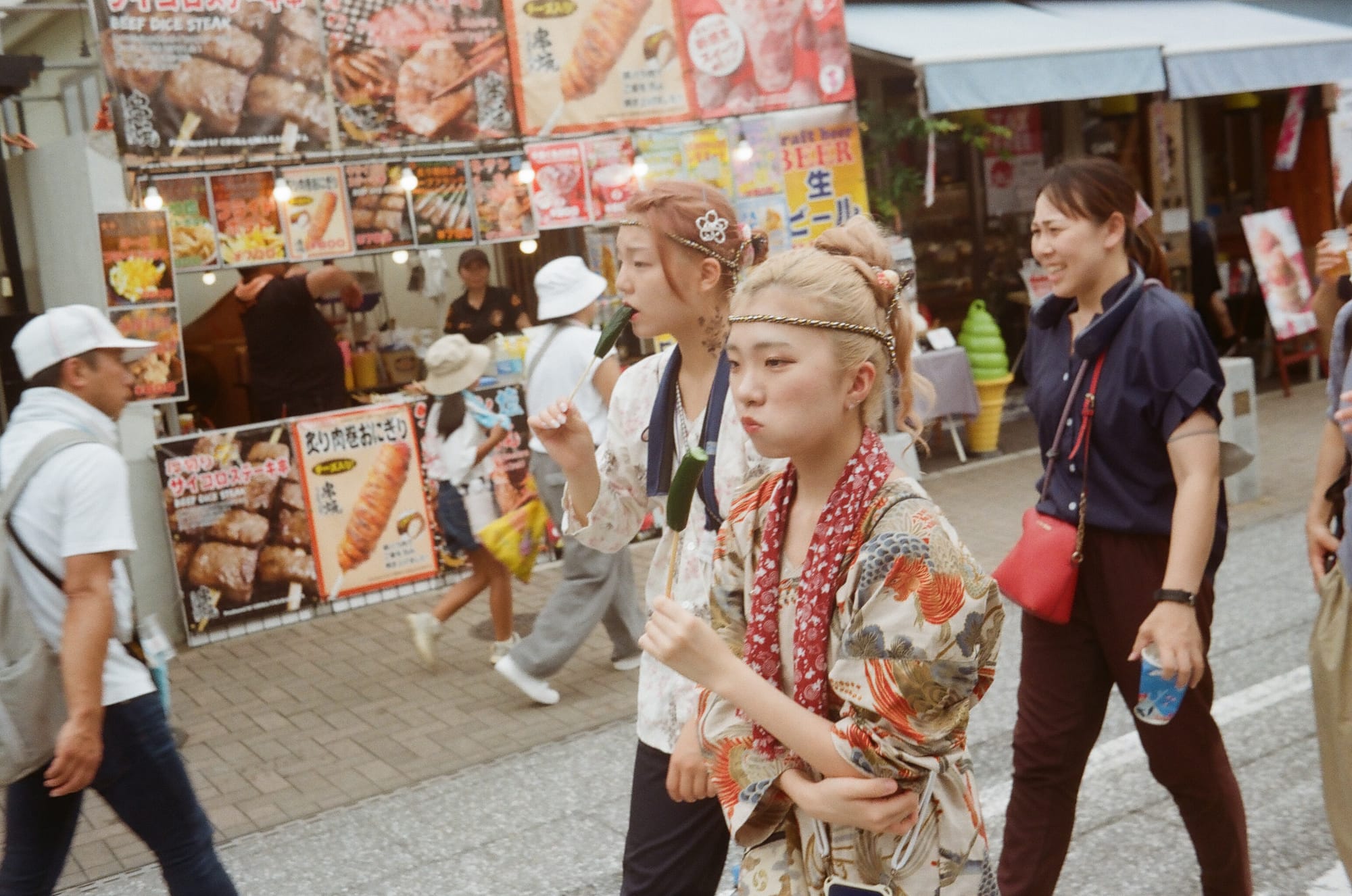 Passersby in focus